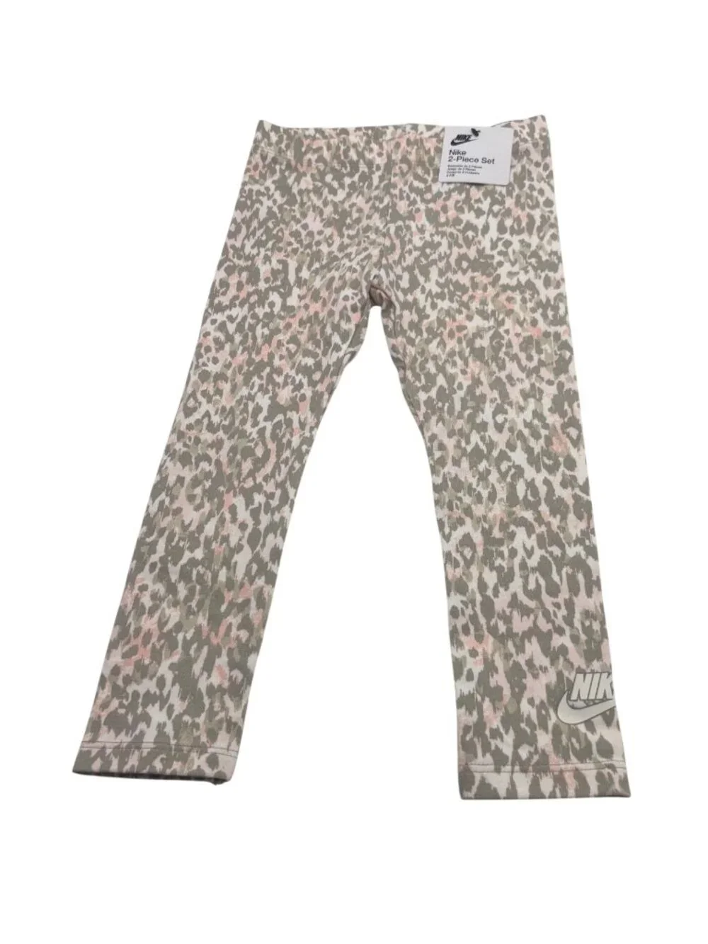 Nike Toddler Girls Pink & Green Leopard Print Leggings, Sz. 3T